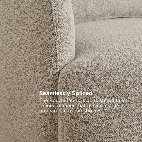 Ashlie Bouclé Swivel Barrel Chair - Swivel Side Chair | Stylish Swivel Chairs | Kinwell Furniture | Swivel Chairs for Living Room